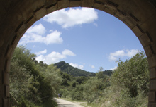 La salida de un túnel permite ver una tramo de vía verde