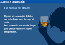 Explicación de los efectos del alcohol sobre el conductor, de qué dependen los efectos, el tiempo de eliminación del alcohol en función de las cantidades, etcétera