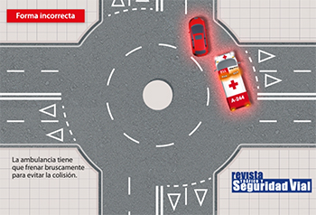 Cómo comportarse ante un vehículo prioritario en una rotonda