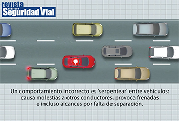 Conducir encarrilado: Zigzag en zonas urbanas