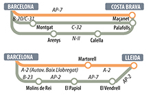 Los itinerarios alternativos en caso de retenciones