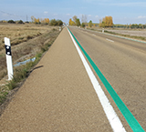 Marcas viales verdes para reducir la velocidad