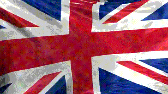 Bandera británica ondeando