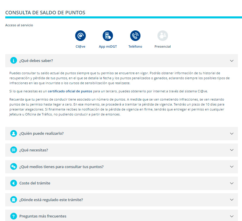Consulta de puntos