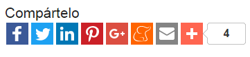 Presenta los enlaces a las redes sociales para compartir el contenido.